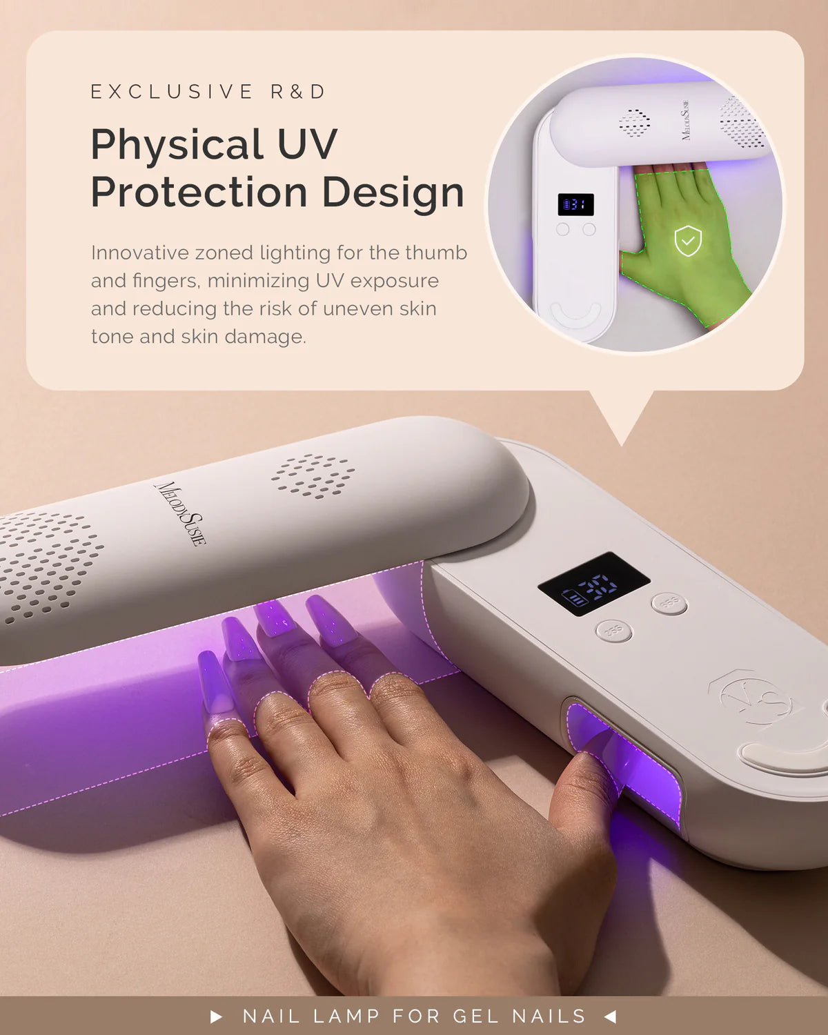 【Melody Susie / 受注販売(6月末前後納期)】P-Plus20F Innovative UV Protection Rechargeable UV/LED Nail Lamp