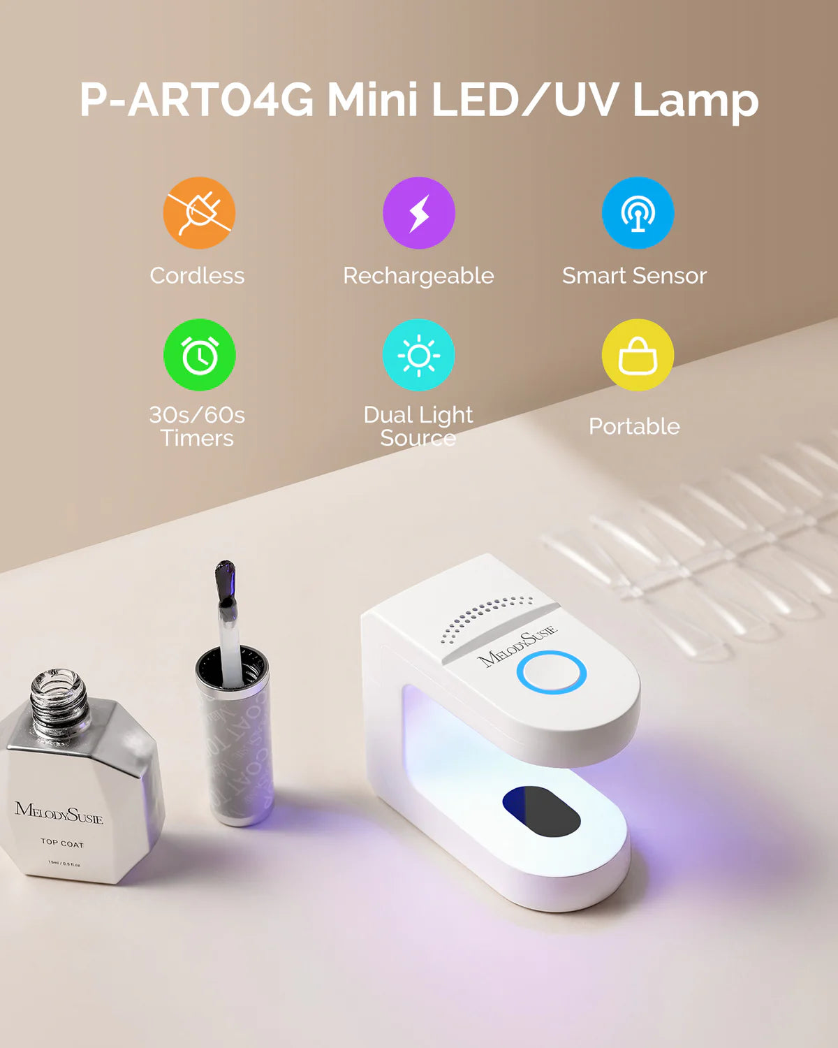 【Melody Susie / 受注販売(8月中旬前後納期)】P-ART04G Rechargeable Mini LED/UV Nail Art Lamp