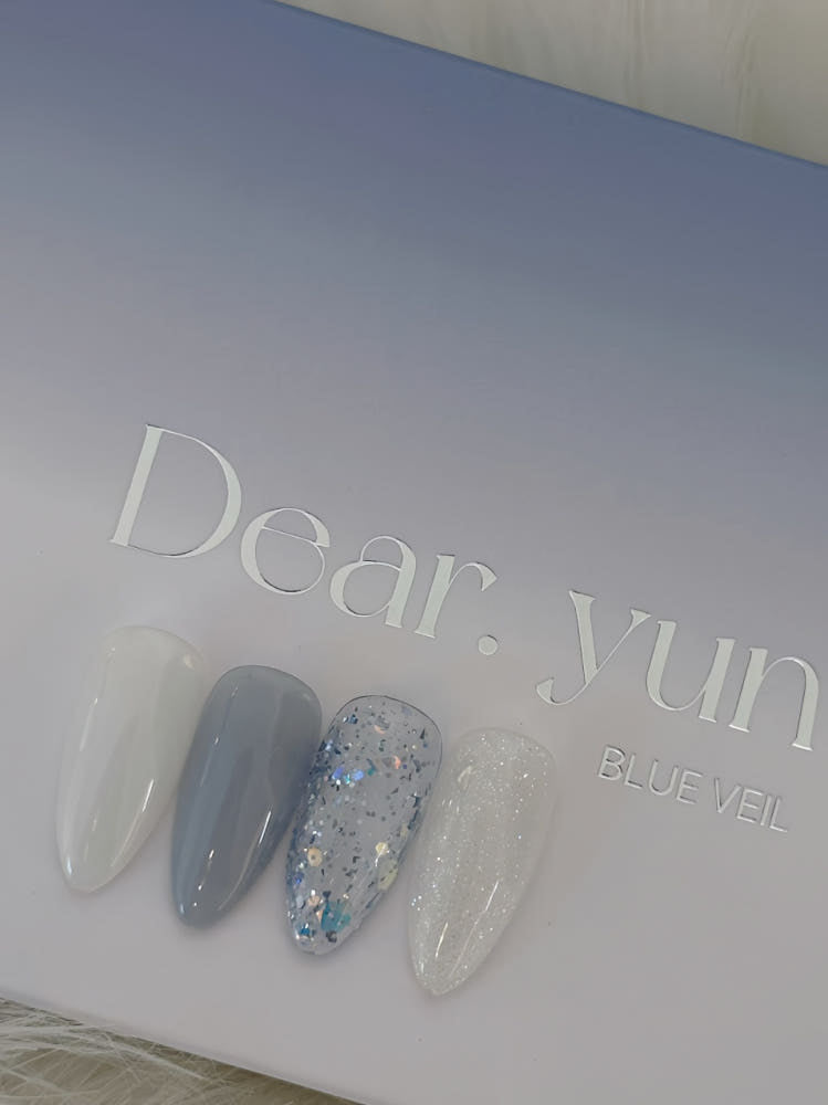 【DEARYUN / 受注販売(8月中旬前後納期)】Blue Veil Gel Nail 4-Piece Collection Self Nail Glitter Nail Syrup Gel Glitter Gel Magnetic Gel