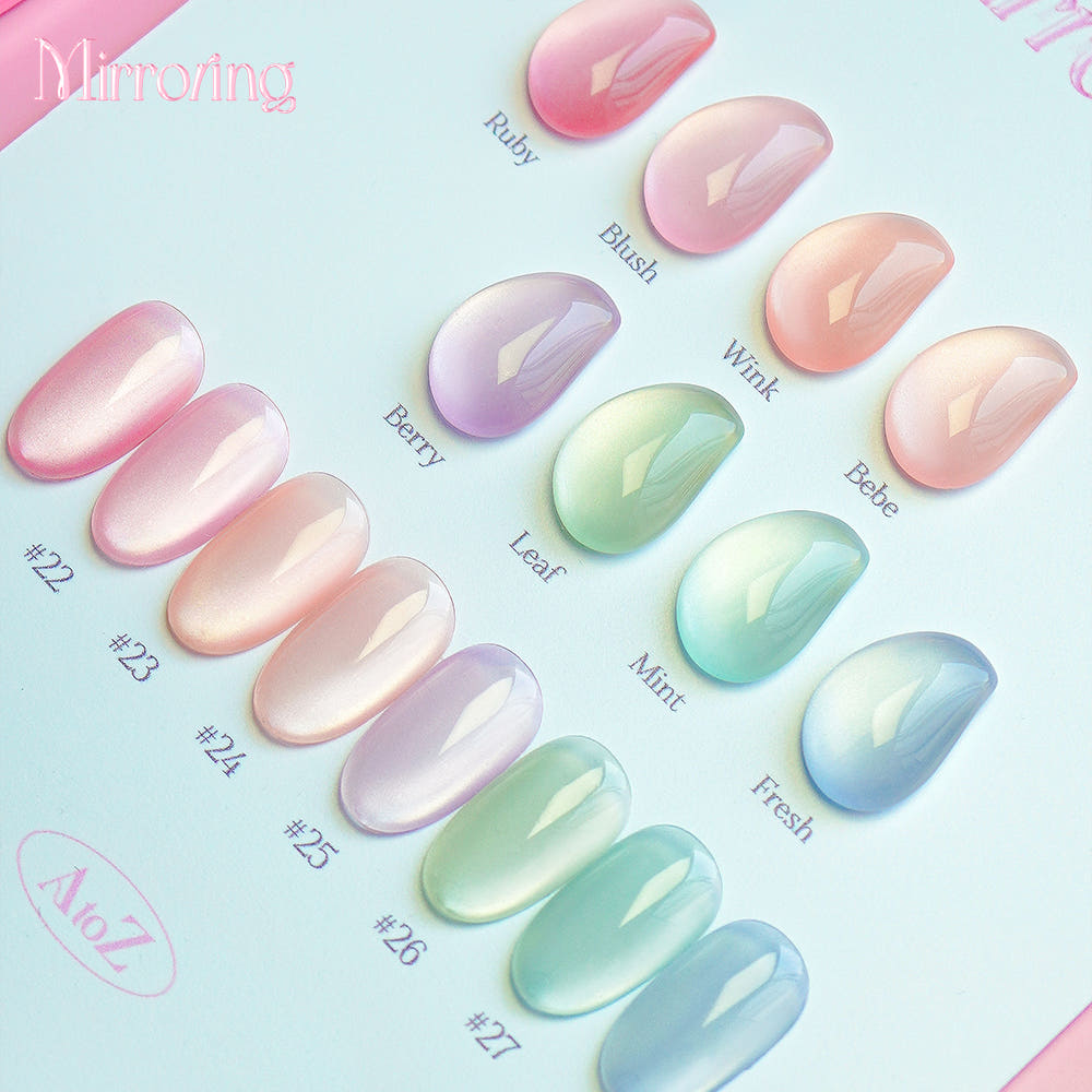 [AtoZ] Mirroring Fine Magnetic Gel 8-piece Set Summer Pedi Nail Art of the Month Magnetic Nail