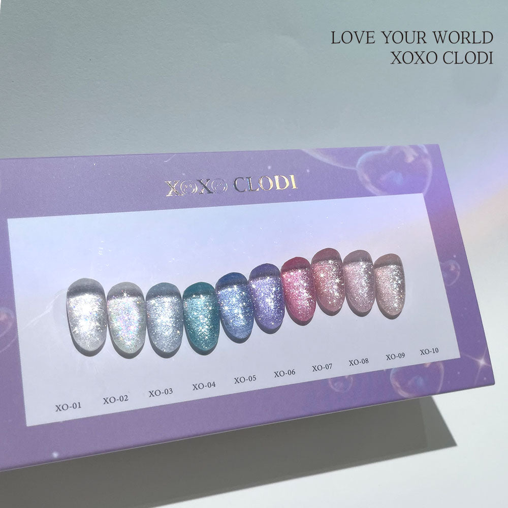 【CLODI】(Delayed delivery) XOXO Claude Reflective Glitter Gel 10-piece set