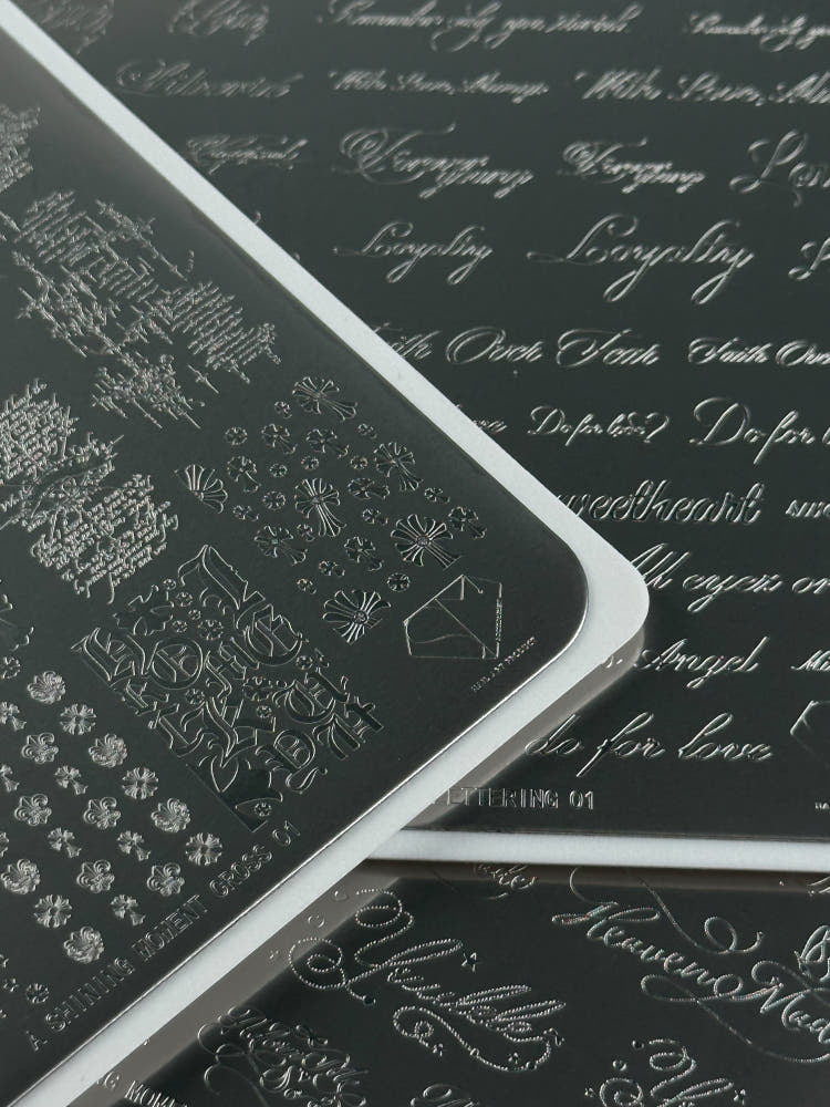 【A.Shining Moment / 受注販売(5月末前後納期)】Shining Lettering Plate 3-Piece Set / Nail Art Stamping Nail Plate Nail
