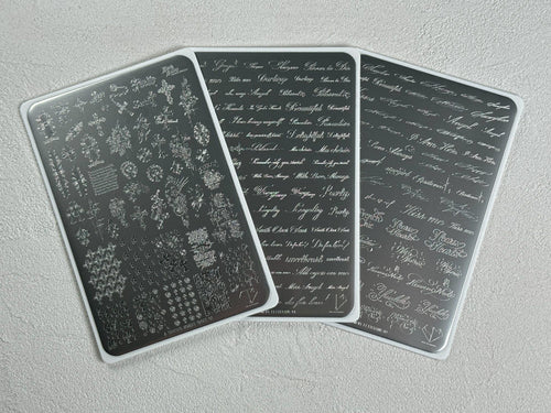 【A.Shining Moment / 受注販売(8月末前後納期)】Shining Lettering Plate 3-Piece Set / Nail Art Stamping Nail Plate Nail