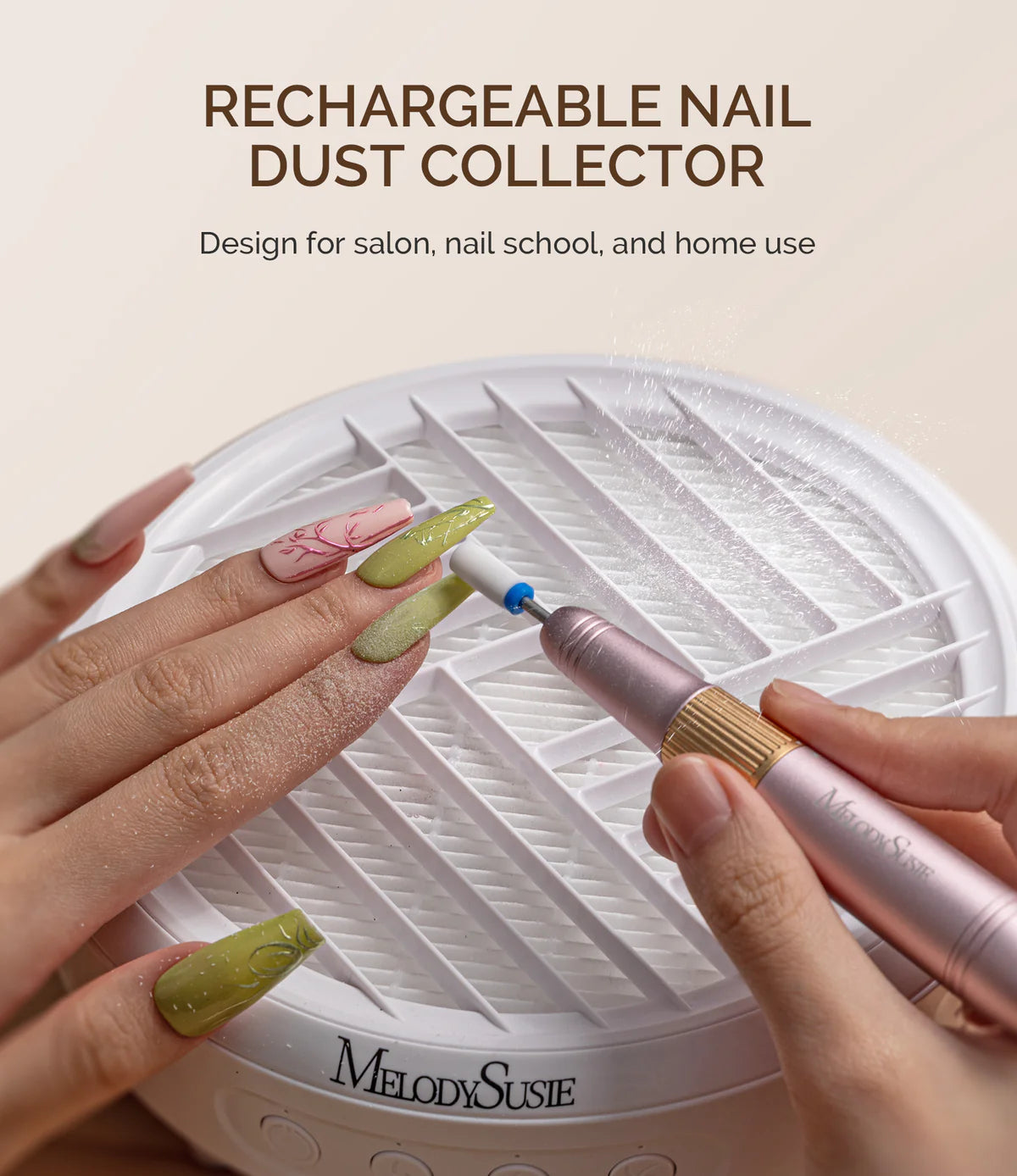 【Melody Susie / 受注販売(6月末前後納期)】SProR Cordless & Rechargeable Nail Dust Collector - White