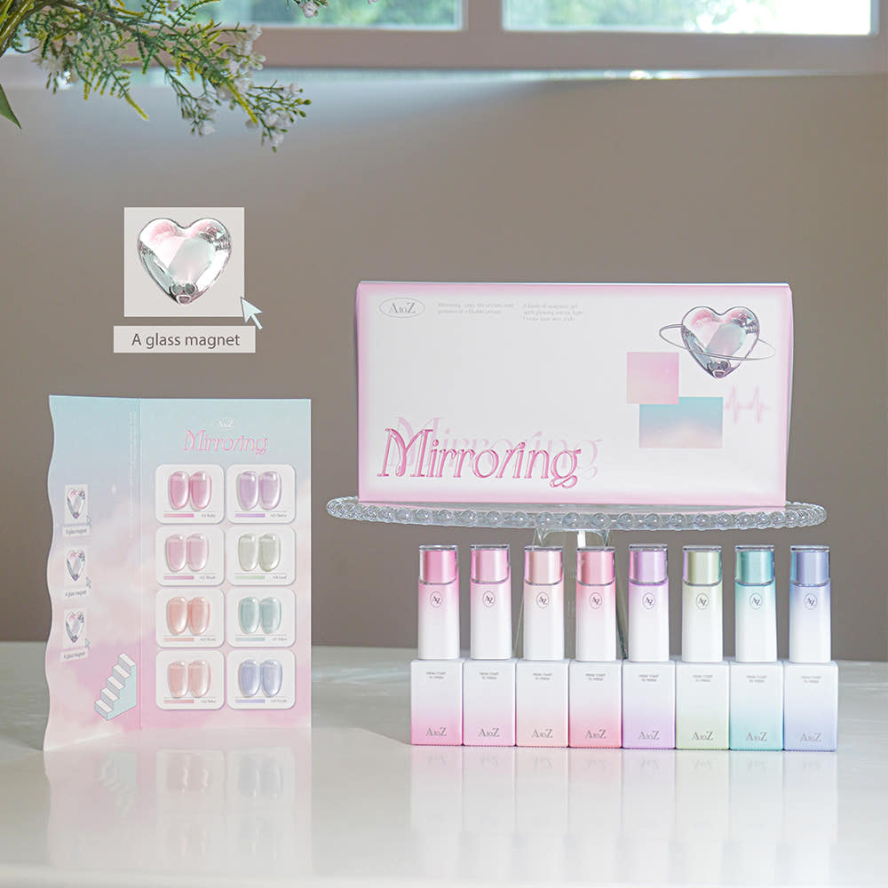 [AtoZ] Mirroring Fine Magnetic Gel 8-piece Set Summer Pedi Nail Art of the Month Magnetic Nail