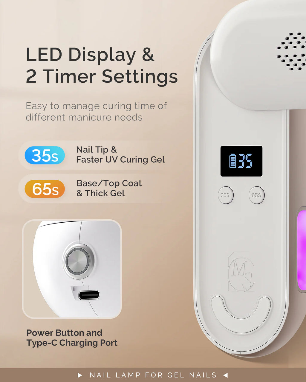 【Melody Susie / 受注販売(6月末前後納期)】P-Plus20F Innovative UV Protection Rechargeable UV/LED Nail Lamp