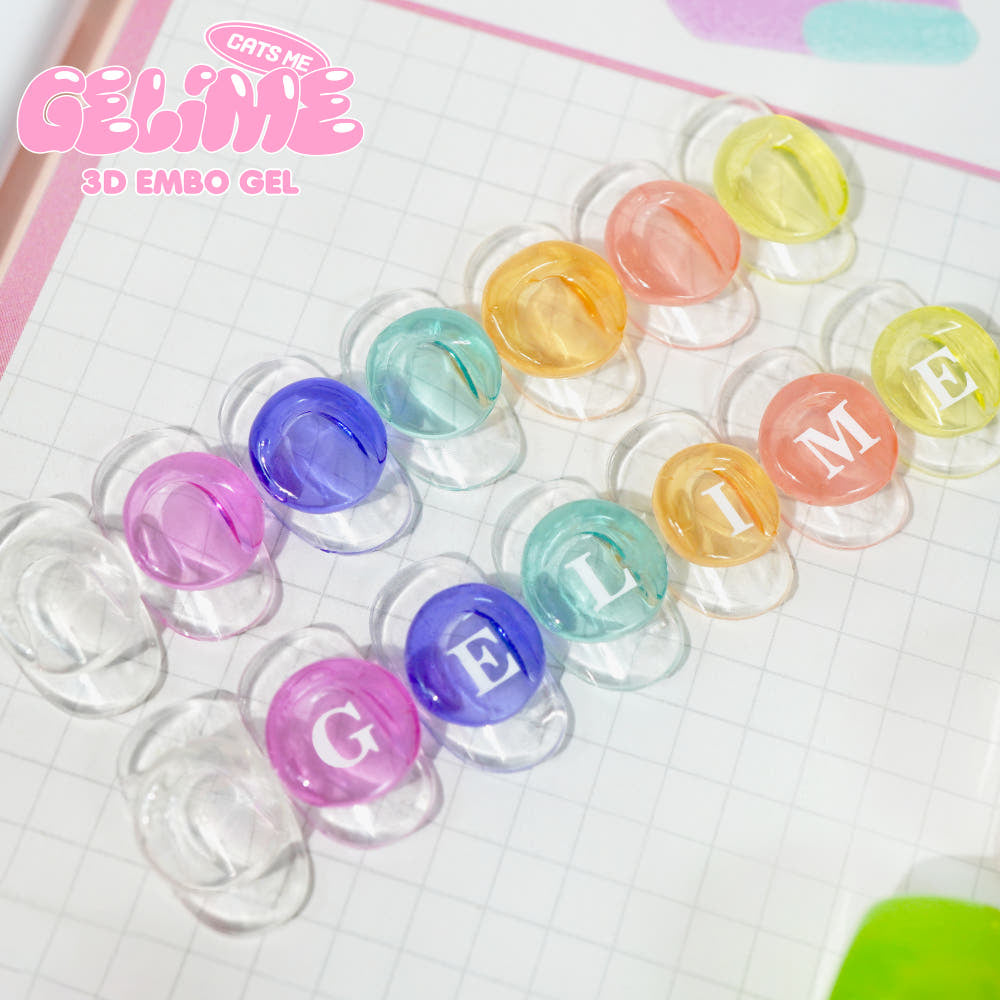 【CATS ME】3D Embogel 3D Gel Nail Resin Material Self Nail Art Gel Lime 7-piece Set
