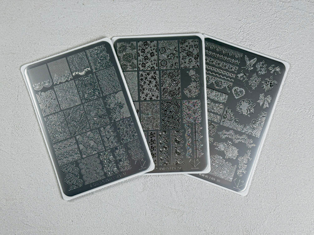 【A.Shining Moment / 受注販売(6月中旬前後納期)】Shining Lace Plate 3-Piece Set / Stamping Nail Plates, Nail Art