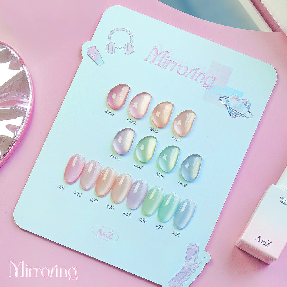 [AtoZ] Mirroring Fine Magnetic Gel 8-piece Set Summer Pedi Nail Art of the Month Magnetic Nail