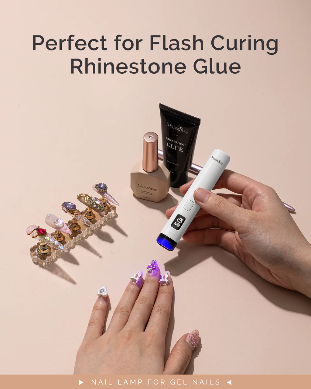 【Melody Susie / 受注販売(8月中旬前後納期)】P-Art01R Rechargeable Mini LED/UV Nail Art Lamp