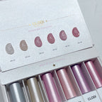 White & Pink Glitter Set of 6