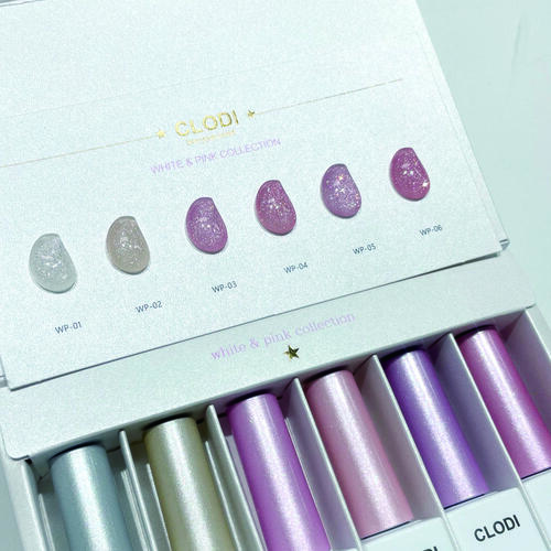 White & Pink Glitter Set of 6