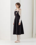 【K.BLANC / 受注販売(10月中旬前後納期)】ショルダーリボンエプロン SHOULDER RIBBON APRON [ブラック&ピンク]