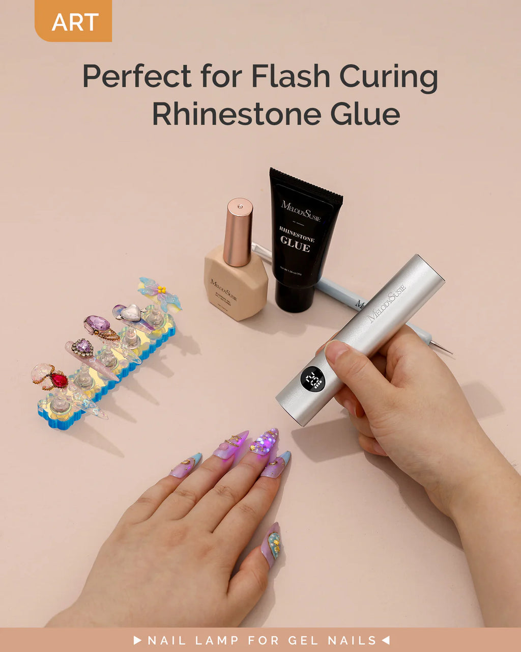 【Melody Susie / 受注販売(8月中旬前後納期)】High-Strength Aluminum Alloy Art01G Rechargeable LED/UV Nail Lamp