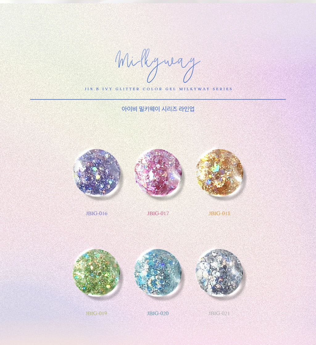 【JIN.B / 受注販売(10月末前後納期)】Milky Way Opal Glitter Gel 6 Colors Single Item 11ml