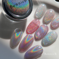 【BonnieB. / 受注販売(9月末前後納期)】Charrr Holographic Magnet & Mirror Powder 2 in 1 | Iridescent Holo Cat Eye & Mirror / 虹色ホログラム　マグネット&ミラーパウダー