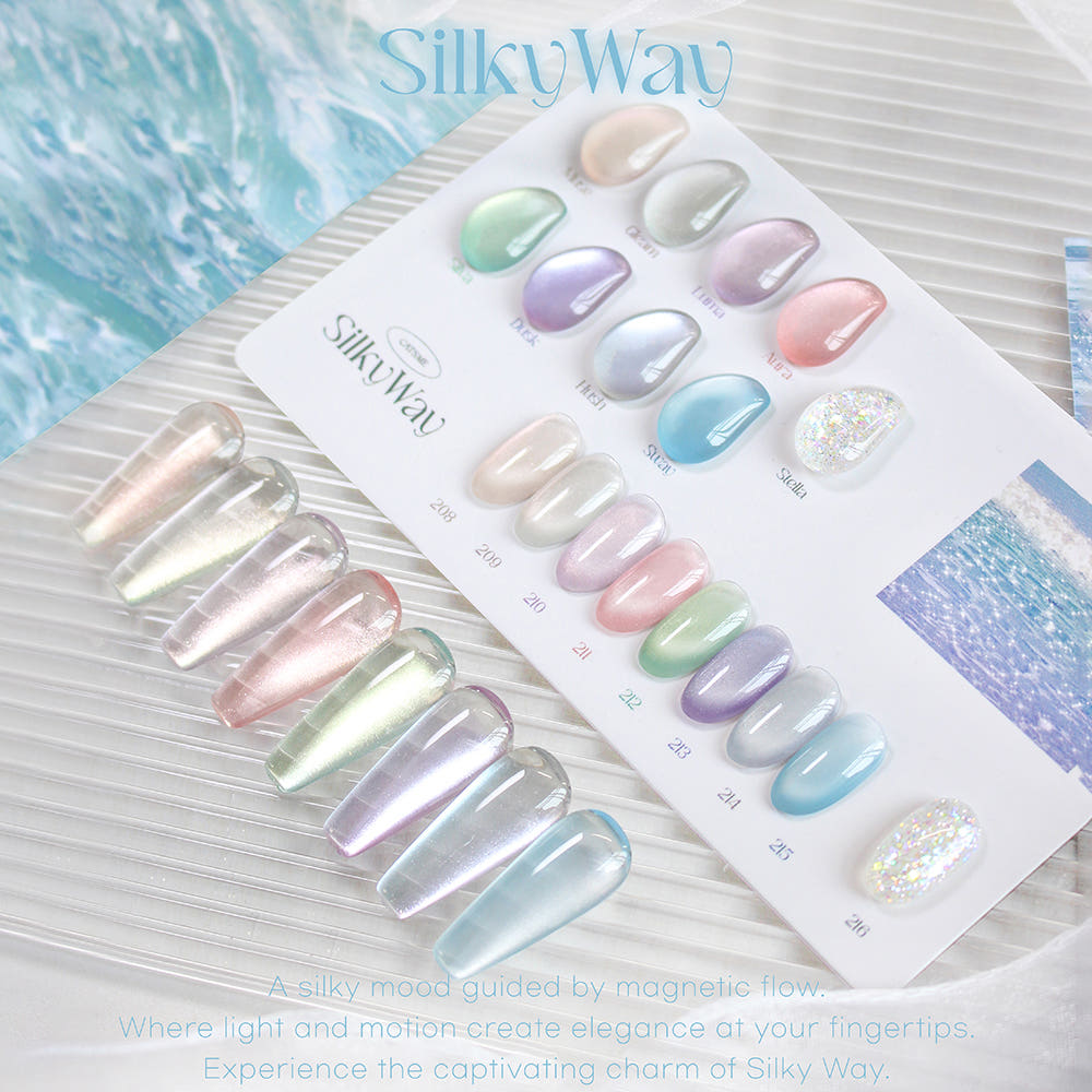 【CATS ME】Cats Me Gel Silky Way 9-piece set, magnetic gel glitter nail material