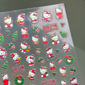【AURA GLITTER / 受注販売(9月末前後納期)】Santa Kitty Nail Stickers Winter Christmas