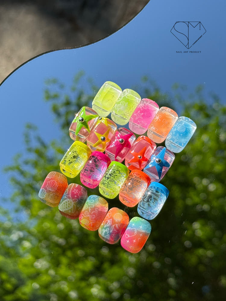 【30セット限定販売 / A.Shining Moment / 受注販売(7月末前後納期)】[mithmillo x Shining Mermont] Neon Stamping Gel 5-Piece Set / Stamping Gel, Stamping Nails, Plate Nails