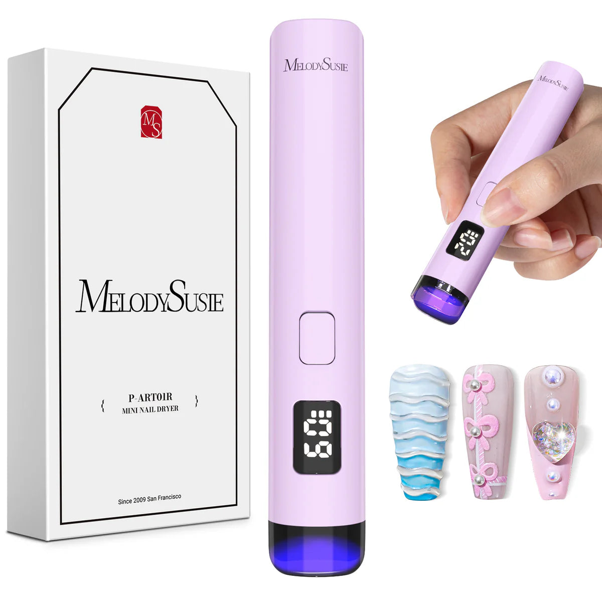 【Melody Susie / 受注販売(8月中旬前後納期)】P-Art01R Rechargeable Mini LED/UV Nail Art Lamp