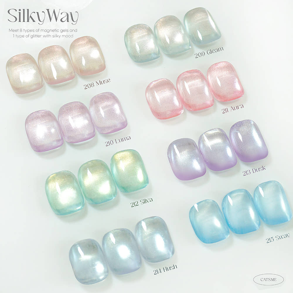 【CATS ME】Cats Me Gel Silky Way 9-piece set, magnetic gel glitter nail material
