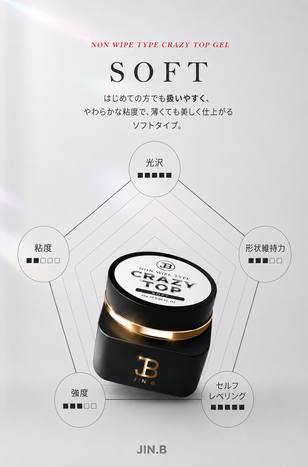 JIN.B / 受注販売(8月末前後納期)】CRAZY TOP GEL Jar Type 25g – mii