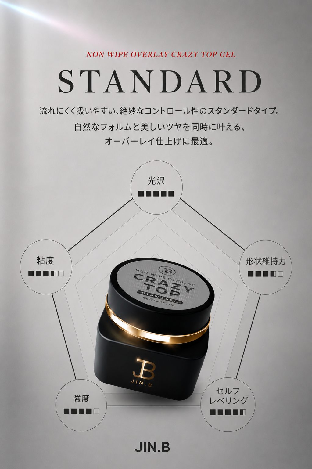 【JIN.B / 受注販売(11月中旬前後納期)】CRAZY TOP GEL Jar Type 25g
