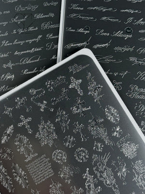 【A.Shining Moment / 受注販売(5月末前後納期)】Shining Lettering Plate 3-Piece Set / Nail Art Stamping Nail Plate Nail