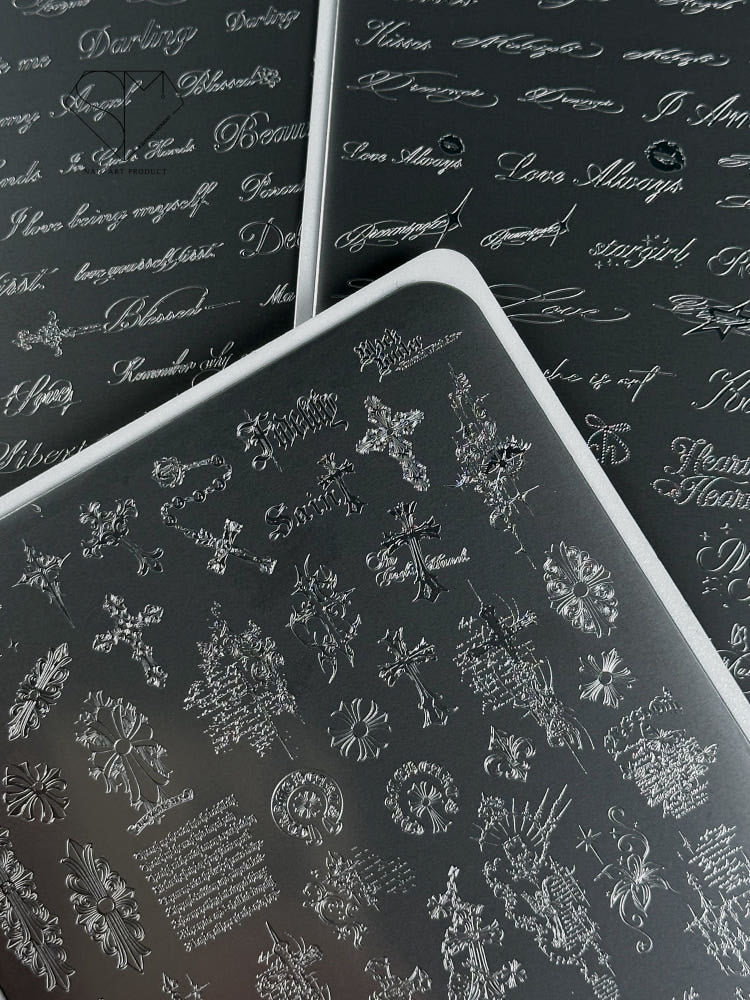 【A.Shining Moment / 受注販売(5月末前後納期)】Shining Lettering Plate 3-Piece Set / Nail Art Stamping Nail Plate Nail