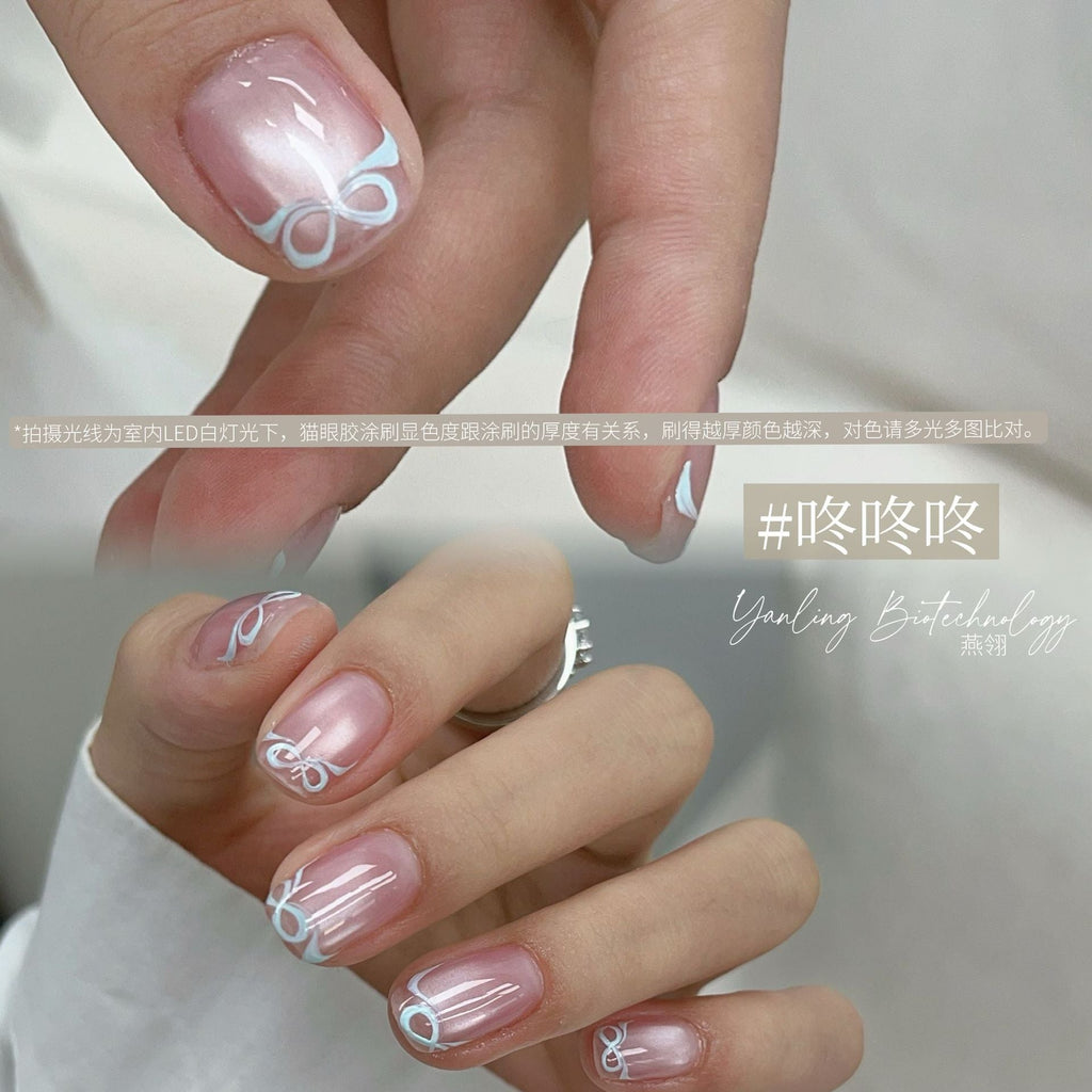 【Yanling / 受注販売(7月中旬前後納期)】Liu Guang Cat Eye Series — Roman Iris Translucent Base Cat Eye, Ultra-Fine Magnetic Powder Cat Eye Gel, Water-Glow Ice-Clear Cat Eye / 流光猫眼系列 / Glass Cat Eye