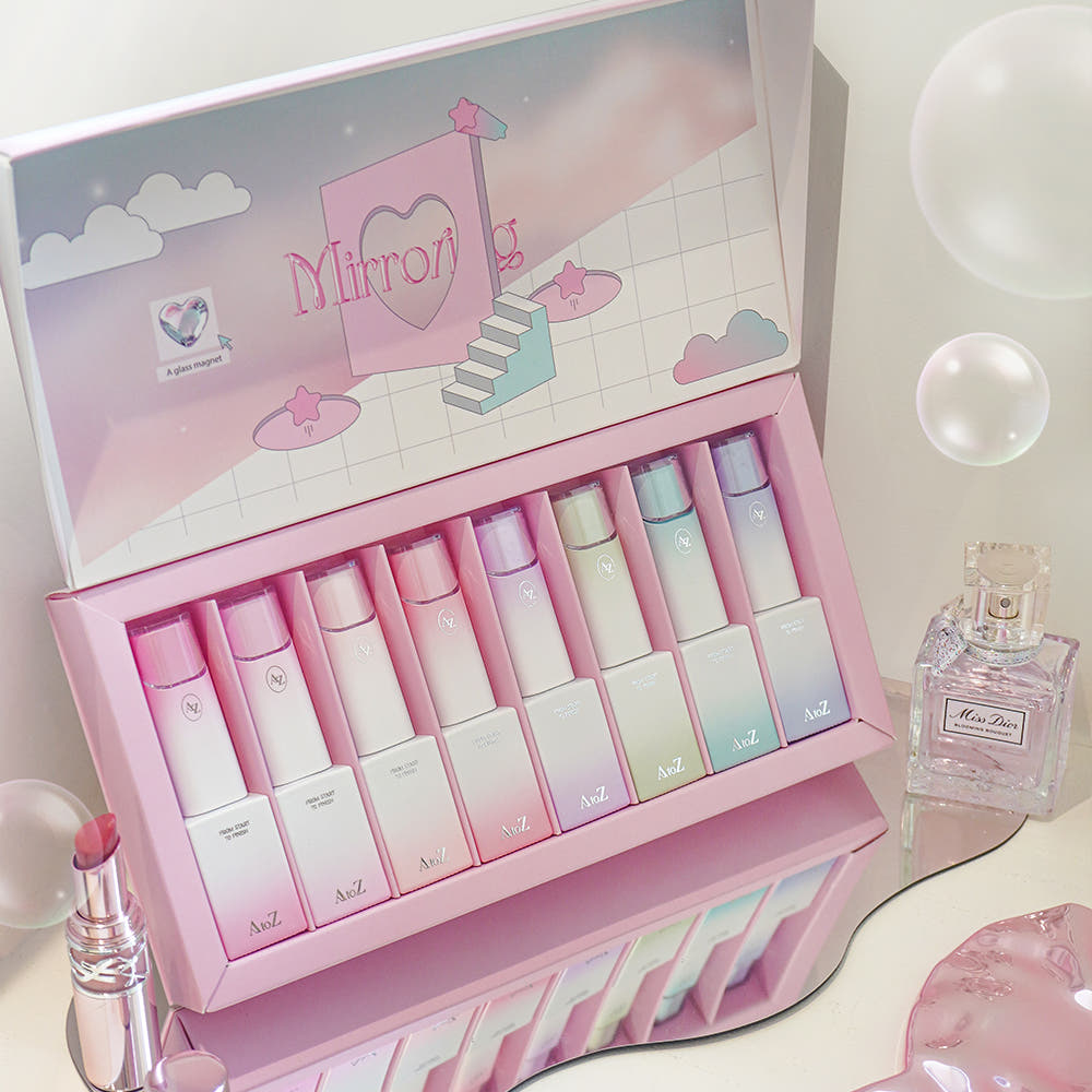 [AtoZ] Mirroring Fine Magnetic Gel 8-piece Set Summer Pedi Nail Art of the Month Magnetic Nail