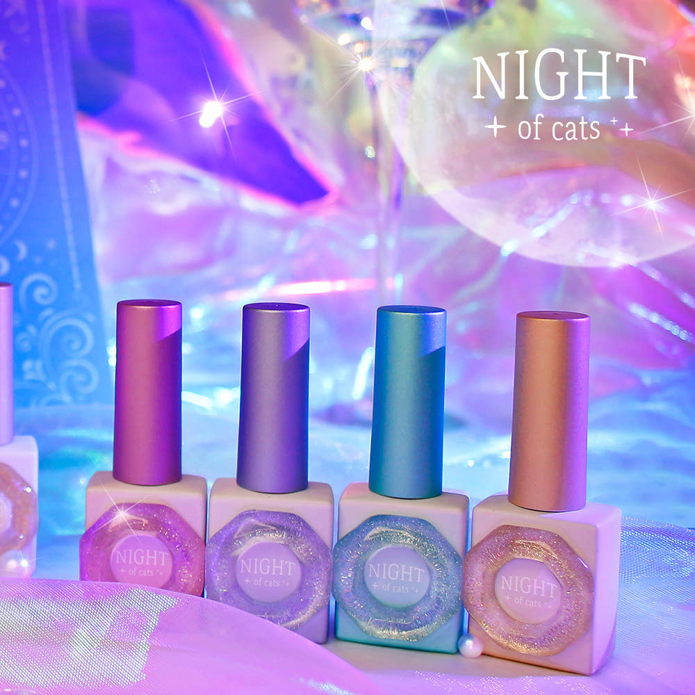 【CATS ME】Night of Cats 8-piece set: magnetic gel, reflective gel