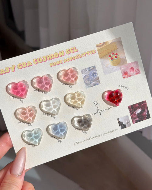 【AURA GLITTER / 受注販売(11月中旬前後納期)】Easy Gra Cushion Gel Sponge + Easy Picker 10-piece Set Gradient Cheek Nail