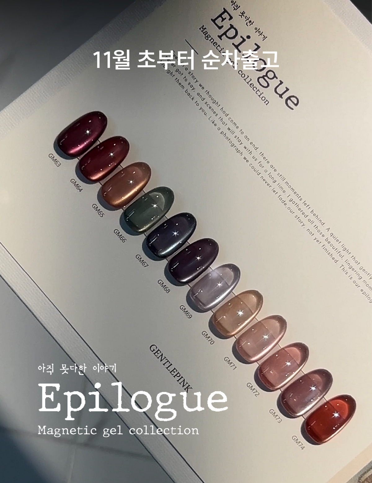 【GENTLE PINK / 受注販売(11月末前後納期)】Epilogue 12 Types Magnetic Gel