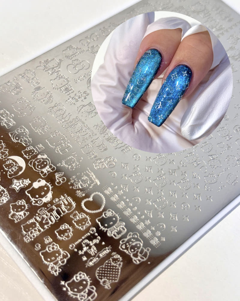 【AURA GLITTER】Kitty Nail Plate Stamping