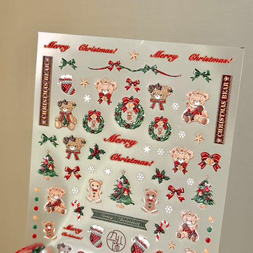 【AURA GLITTER / 受注販売(9月中旬前後納期)】Classic Christmas nail stickers
