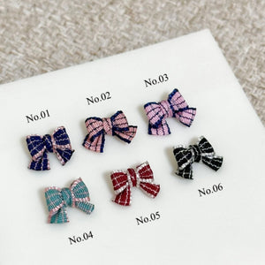 【AURA GLITTER】Check Ribbon Nail Parts