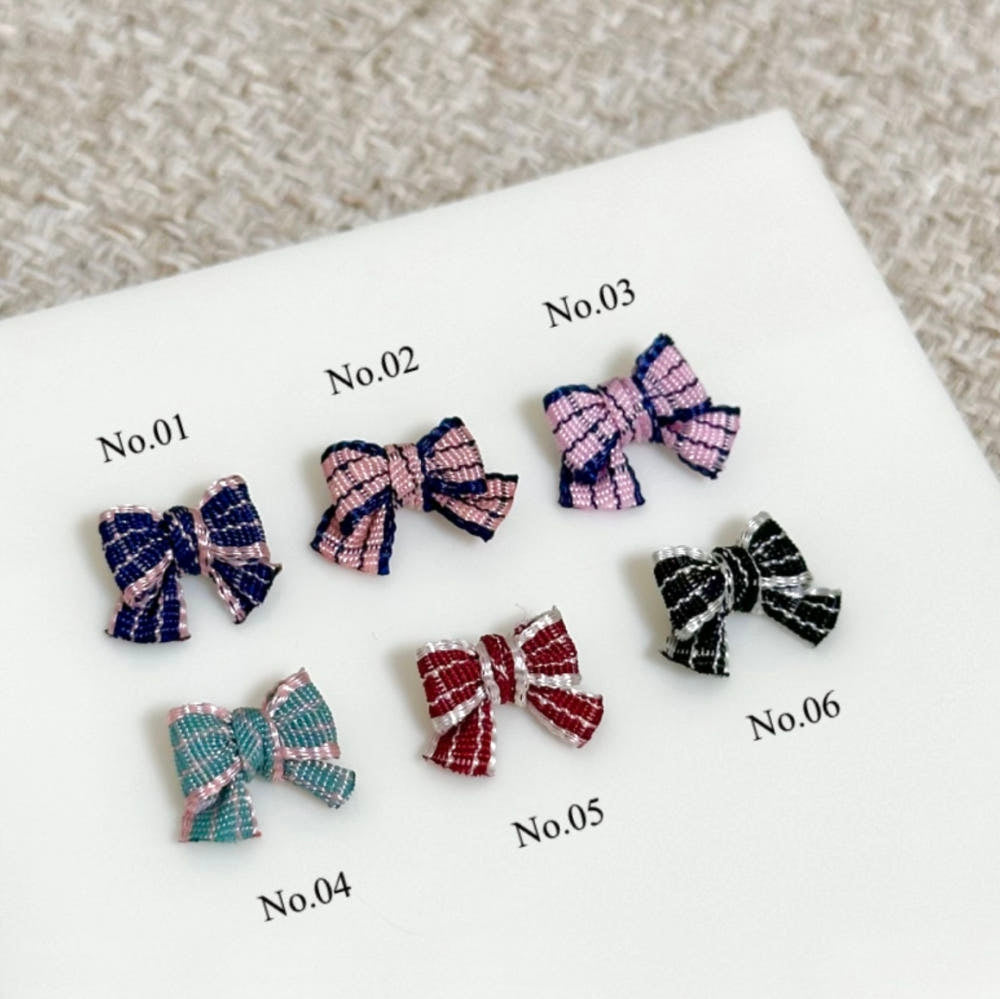 【AURA GLITTER】Check Ribbon Nail Parts