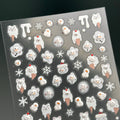 【AURA GLITTER / 受注販売(10月中旬前後納期)】Ice Cream Snowman Nail Stickers
