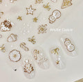 【AURA GLITTER / 受注販売(10月中旬前後納期)】White Cookie Nail Stickers Christmas Winter