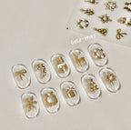【AURA GLITTER】Goldmas Nail Stickers Christmas Winter