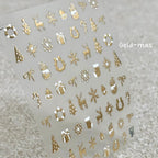 【AURA GLITTER】Goldmas Nail Stickers Christmas Winter
