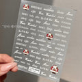 【AURA GLITTER / 受注販売(10月中旬前後納期)】3 types of Santa lettering reindeer nail stickers with winter Christmas patterns