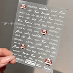 【AURA GLITTER】3 types of Santa lettering reindeer nail stickers with winter Christmas patterns