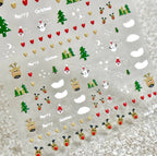 【AURA GLITTER】Rudolph Heart Nail Sticker Christmas Winter
