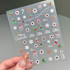 【AURA GLITTER】Red Christmas Nail Stickers Winter FW