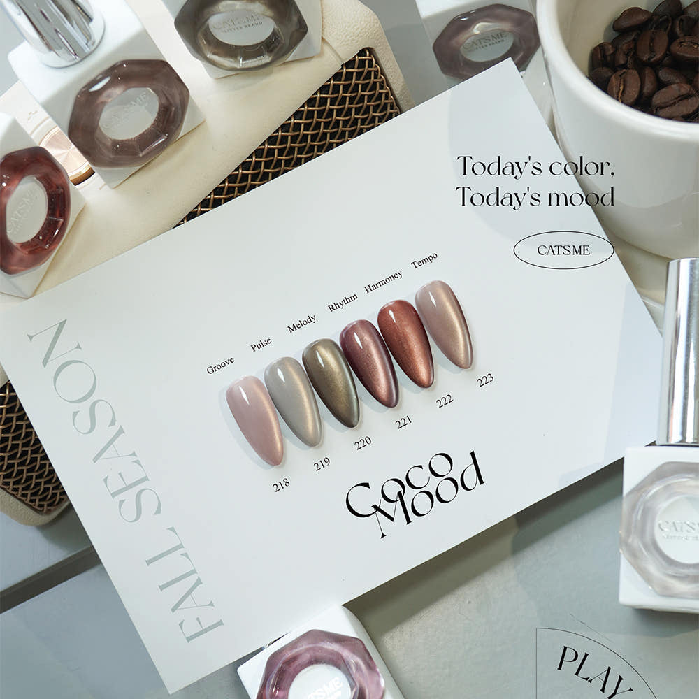 【CATS ME】Coco Mood 6-piece set Autumn Magnet Gel Glitter Nail Magnet Nail
