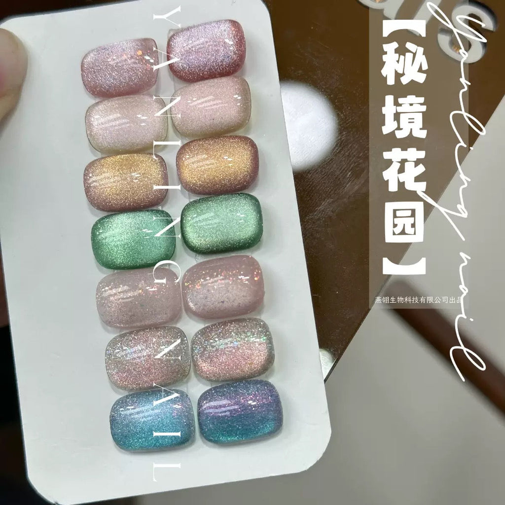【Yanling / 受注販売(7月中旬前後納期)】Secret Garden' Series — Uninhabited Island Cat-Eye / Sparkling Brocade Cat-Eye Nail Gel / Wide-Beam Cat-Eye Gel Polish / Cay eye-light