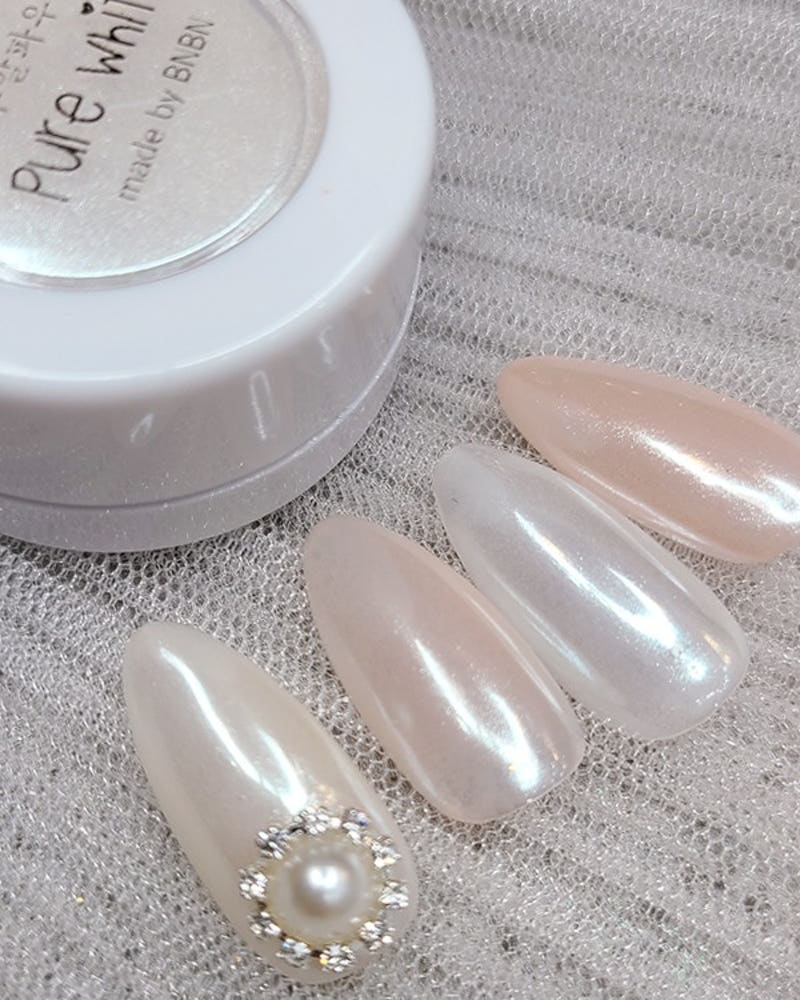 【BonnieB. / 受注販売(8月末前後納期)】[Pearl Alpha Powder] Pure White / ピュアホワイトネイルパウダー