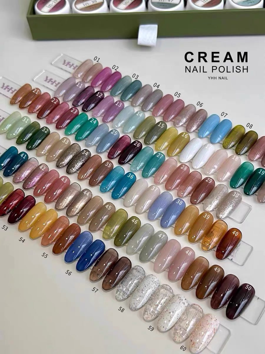 【YHH NAIL / 受注販売(8月末前後納期)】YHH Yinghe New INS Gel Polish 2.0, Jar-Packaged Gel Polish, 60 Colors (in01–60), 5g / 新品Ins系列60色